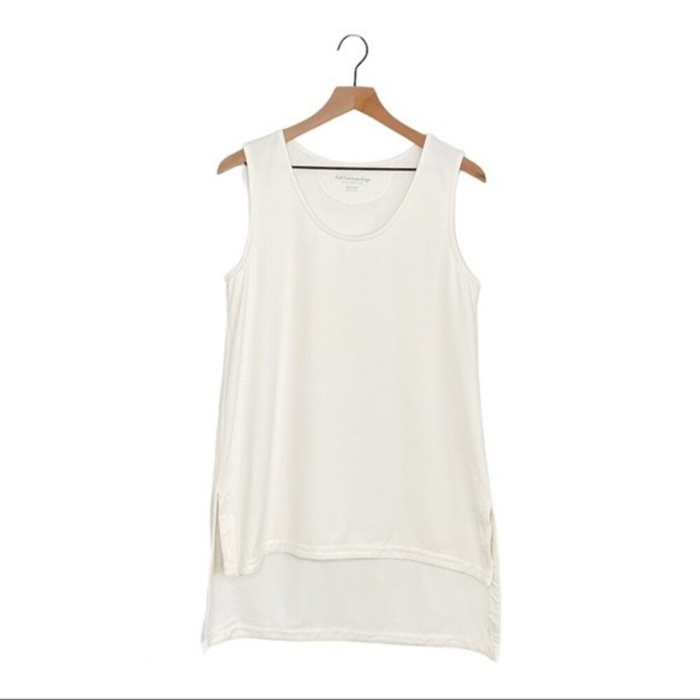 SOFT SURROUNDINGS Women's Sleeveless Top Petite Small PS Tunic Ivory Off White